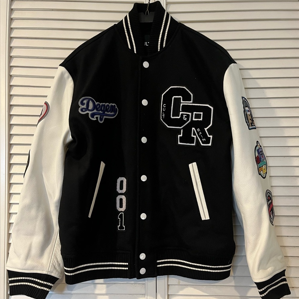 NEW-Cult & Rain-Men’s Size L-NOVA VARSITY JACKET-1st LUXURY WEB3 FASHION HOUSE